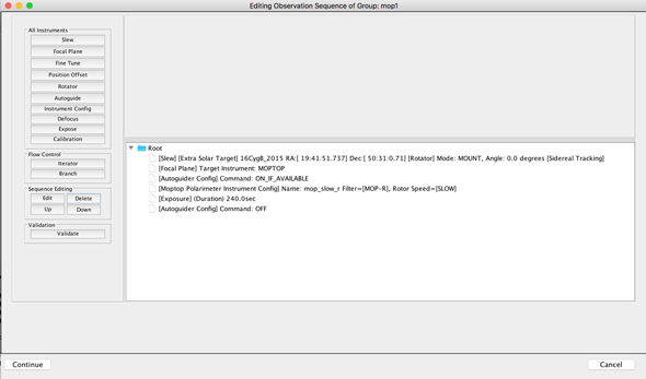 MOPTOP observing sequence